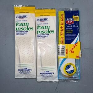 3 Equate Comfort Cushion Foam Insoles Unisex Men Up To Sz 13 Women Up To Sz 10